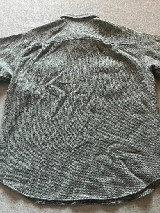 Woolrich Button Up Wool Heavy Shirt Jacket Men Large Gray USA Pockets Outdoor - Picture 3 of 7